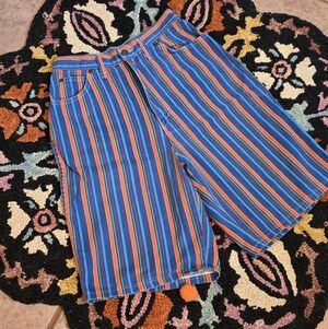 🔥🔥Y2K Congo Colorful Striped Jean Shorts🔥🔥Size 27